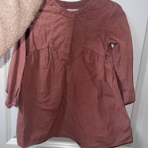 Little velour shift dress with buttons
